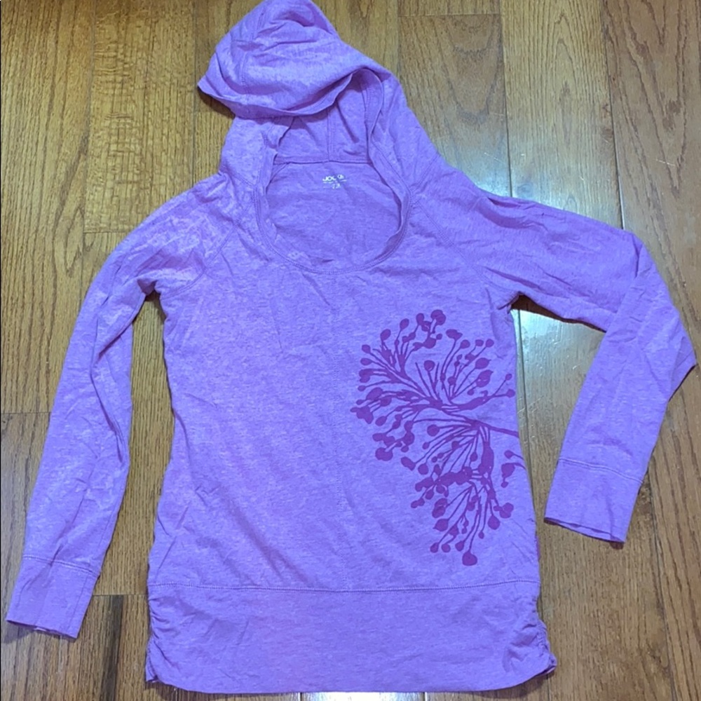 2/$15 Jockey long sleeve hooded yoga top
